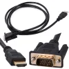 Kabel vga - hdmi 1,3m gold złote złącza full hd przewód d-sub