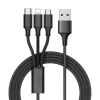 Kabel USB 3w1 do telefonu przewód Lightning iPhone Micro USB Type-C 1,2m