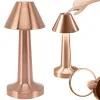 Lampka nocna stołowa do sypialni dotykowa lampa 3 stopniowa bezprzewodowa miedziana