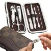 Zestaw do paznokci przybornik manicure pedicure etui cążki 7 elementów