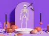 Szkielet człowieka wiszący 40cm dekoracja halloween kościotrup sztuczny
