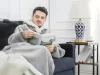 Ciepła bluza koc duża oversize gruba miękka z kapturem szlafrok długa xxl