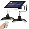 Lampa solarna LED wisząca ogrodowa z czujnikiem zmierzchu i pilotem