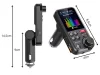 Transmiter Bluetooth 5.0 FM zestaw głośnomówiący USB QC TF BASS LCD 12-24V
