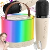 Zestaw do karaoke 2x mikrofon bezprzewodowy przenośny bluetooth głośnik rgb Verk model 27503