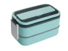 Śniadaniówka z przegródkami piętrowy pojemnik xxl sztućce lunchbox 1400ml