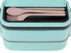 Śniadaniówka z przegródkami piętrowy pojemnik xxl sztućce lunchbox 1400ml