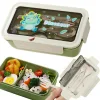 Lunchbox śniadaniówka pojemnik na śniadanie do szkoły przegródki sztućce