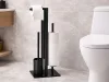 UCHWYT WIESZAK NA PAPIER TOALETOWY Z PÓŁKĄ NA TELEFON CZARNY LOFT WC STAL