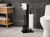 UCHWYT WIESZAK NA PAPIER TOALETOWY Z PÓŁKĄ NA TELEFON CZARNY LOFT WC STAL