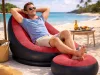 Fotel ogrodowy leżak dmuchany pompowany pufa na plażę podnóżek wygodny