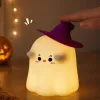 Lampka nocna LED duszek dekoracja Halloween RGB timer dotykowa silikonowa