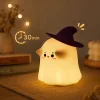 Lampka nocna LED duszek dekoracja Halloween RGB timer dotykowa silikonowa