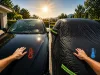 Pokrowiec na samochód wodoodporny z kieszeniami na lusterka plandeka XL