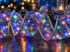 Świecąca wstążka led na choinkę 4m fioletowa dekoracja świąteczna 40 led