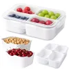 Pojemnik na przekąski żywność 4 przegródki z przykrywką lunchbox piknik