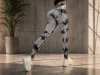 Legginsy damskie push up marmurkowe wysoki stan modelujące fitness S/M