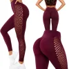 Legginsy damskie push up modelujące wysoki stan fitness siłownia szare S/M