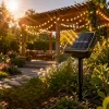 Lampki solarne ogrodowe LED wąż 7m 50 LED multikolor 8 trybów wodoodporne