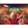 Peruka kibica afro loki biało czerwona nakrycie na głowę polska mecz