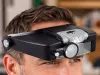Lupa nagłowna regulowana okulary precyzyjne zegarmistrzowskie serwis 2 led