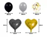 Zestaw balonów czarno złotych serce konfetti impreza urodziny dekoracja