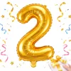 Balon foliowy cyfra liczba 2 złota 66cm urodziny przyjęcie dekoraca złoty