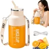 Bidon blender butelka usb 1200ml kubek do smoothie shaker ze słomką paskiem