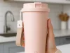 Kubek samomieszający 350ml stalowy termos na zimne i gorące smycz usb