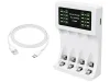 Ładowarka do akumulatorków aa aaa led + 4 akumulatorki aa kabel usb-c