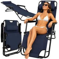 Leżk składany ogrodowy fotel plażowy zero gravity 2w1 krzesło turysytyczne Leżk składany ogrodowy fotel plażowy zero gravity 2w1 krzesło turysytyczne