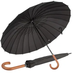 Parasol rządowy duży elegancki wytrzymały XXL 24 druty czarny