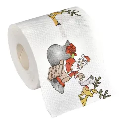 Świąteczny papier toaletowy mikołaje śmieszny wc