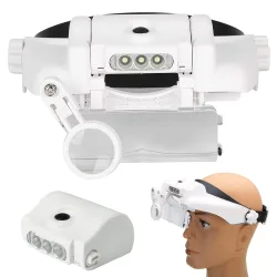Lupa nagłowna na głowę okulary czołowa 3 LED 11,5x Verk model 09126