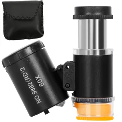 Mikroskop kieszonkowy lupa jubilerska 2 LED UV 60x Verk model 09169