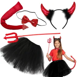 Strój przebranie kostium diablica diabeł Halloween dla dziewczynki