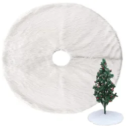 Dywanik pod choinkę na święta mata futerko biały okrągły 90cm okrągły Dywanik pod choinkę na święta mata futerko biały okrągły 90cm okrągły