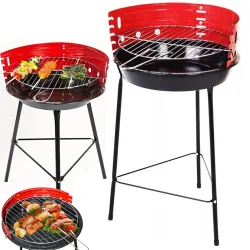 Grill węglowy brykietowy ogrodowy okrągły przenośny turystyczny na biwak Verk model 27095