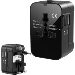Adapter przejściówka wtyczka gniazdo UK USA EU AUS uniwersalna 2x USB Verk 06313