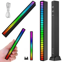 Ledy USB reakcja na dźwięk multikolor neon listwa RGB LED mruga akumulator