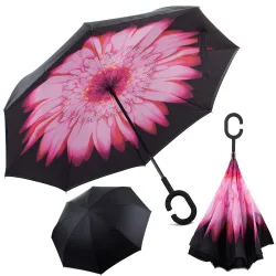 Parasol parasolka odwrócony składany odwrotnie mocne druty solidny stojący model 25000_R