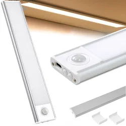 Lampka samoprzylepna listwa podszafkowa USB 30 cm z klipsem i czujnikiem ruchu