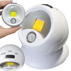Lampa lampka LED COB 360 na baterie z magnesem i czujnikiem ruchu nocna