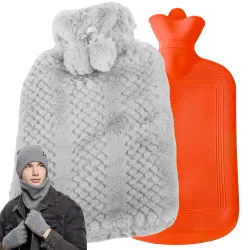 Termofor gumowy sweterek duży 2l na wodę pokrowiec sweter ogrzewacz wzór
