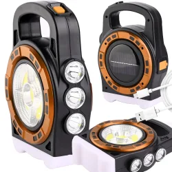 Latarka solarna przenośna lampka akumulatorowa LED powerbank reflektor 20W Verk model 12316_ZL
