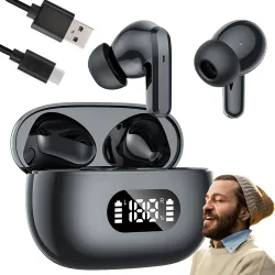 Słuchawki douszne bluetooth bezprzewodowe z etui ładującym led i mikrofonem