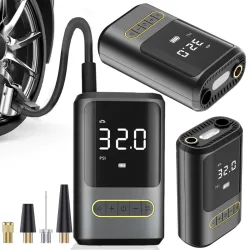 Pompka rowerowa elektryczna do roweru samochodu kompresor latarka 10bar lcd