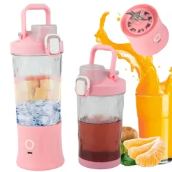Blender do smoothie przenośny USB bezprzewodowy rozdrabniacz do lodu różowy Verk 07296_R