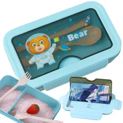 Lunchbox śniadaniówka pojemnik na śniadanie do szkoły przegródki sztućce