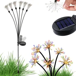 Lampa solarna ogrodowa LED dmuchawiec fajerwerk na szpikulcu do ogrodu 2szt